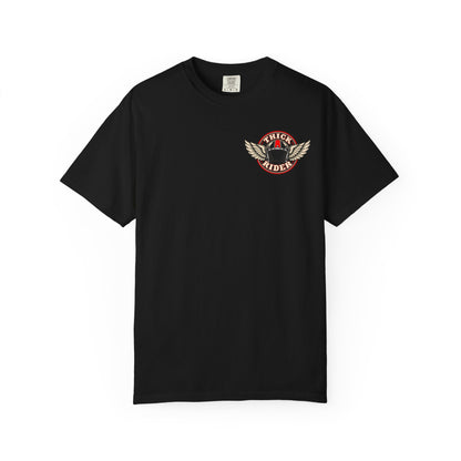 Biker 'Thick Rider' T-Shirt — Retro Motorcycle Pin-Up Tee