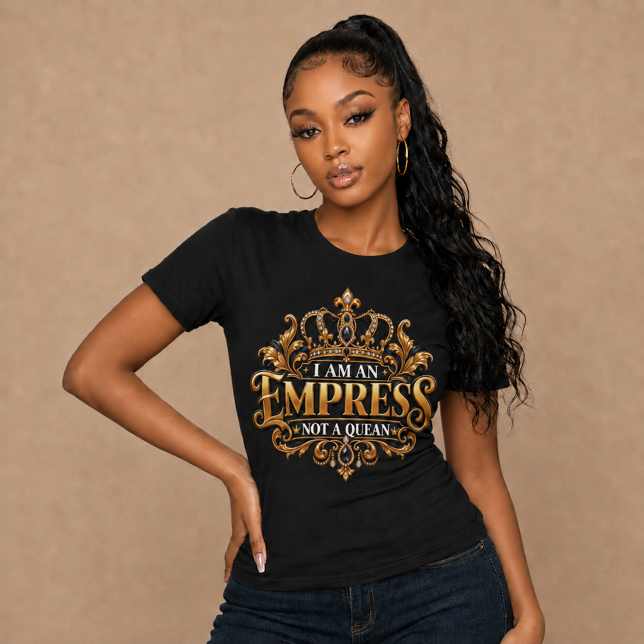 Empress Crown T-Shirt — "I Am An Empress" Feminine Royalty Tee