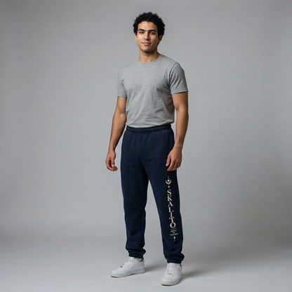 Skalito Logo Sweatpants – Black Joggers with 'SKALITO' Vertical Print