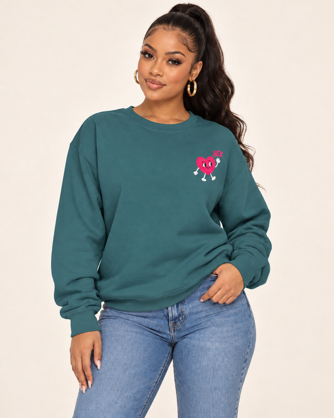 Sweatshirt — "Don't F*** With My Feelings" Colorful Heart Crewneck