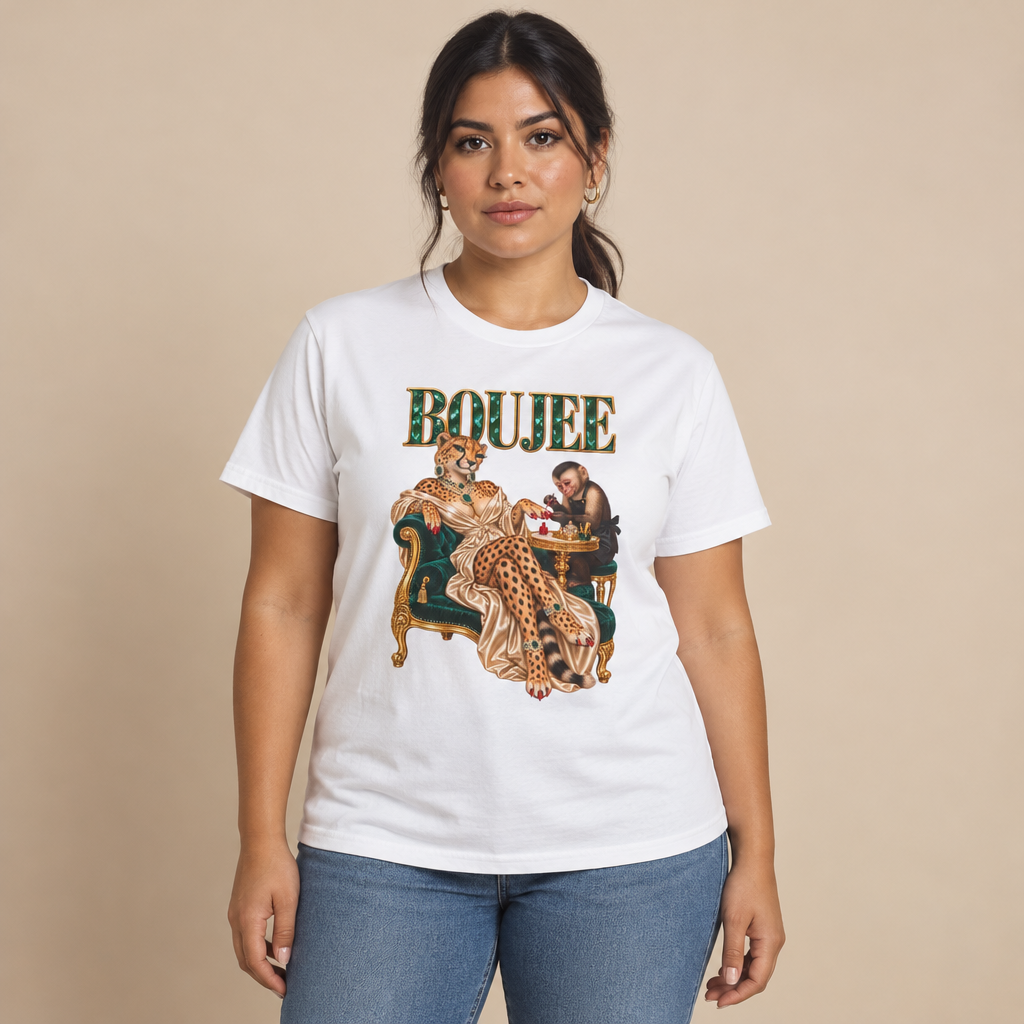 Boujee Leopard Royalty Graphic T-Shirt