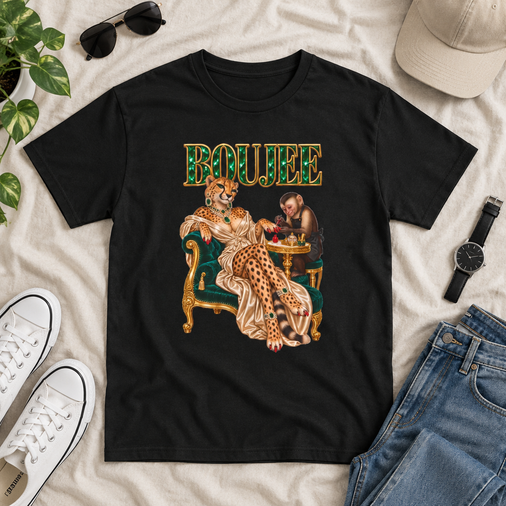 Boujee Leopard Royalty Graphic T-Shirt
